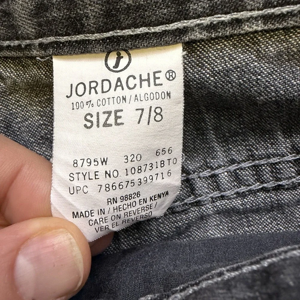 Vintage Y2K Cargo Black Wash Denim Shorts. Jordache Size 7/8 | 27